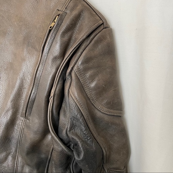 US Made Co Leather Motorcycle Jacket Cafe Racer 44 - Picture 7 of 15